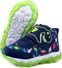 Tênis Infantil Masculino de LED Cano Alto Dinossauro AS350